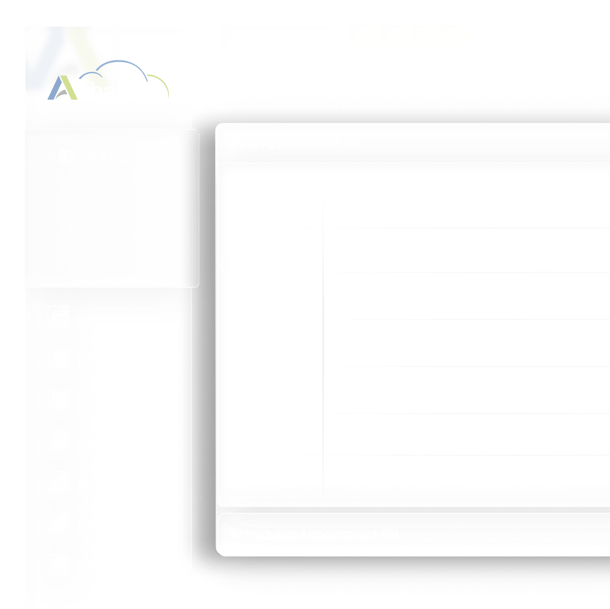 Lung health workflow UI