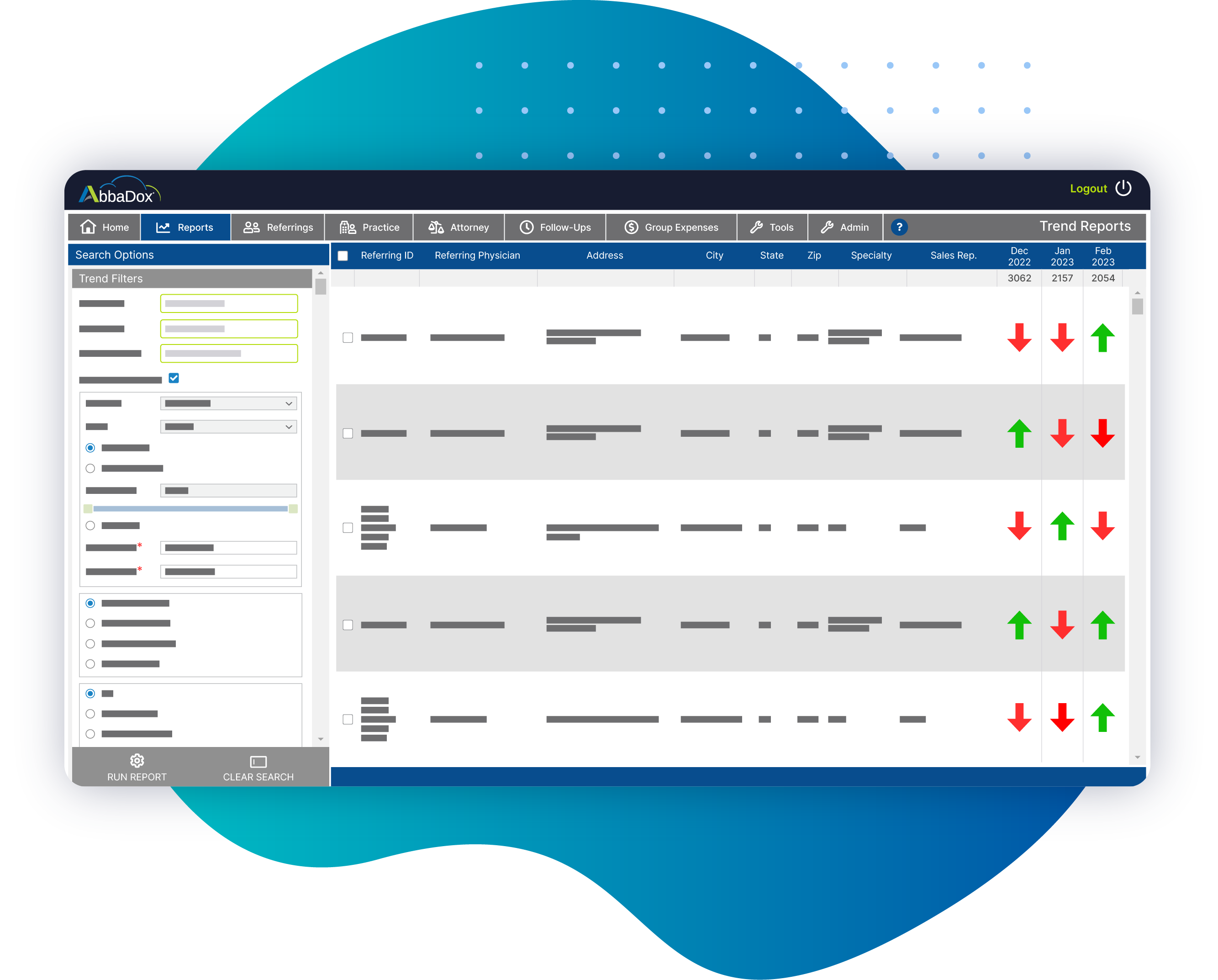 trend report CRM screen